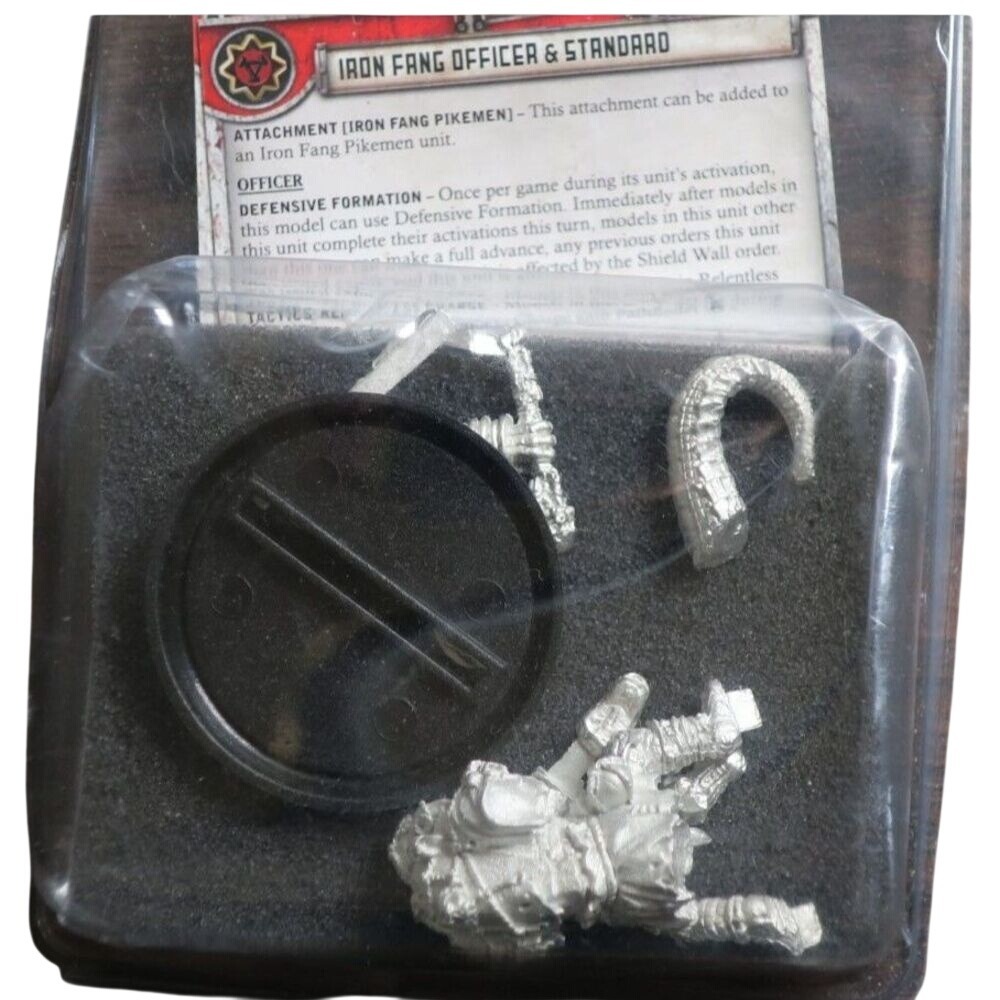 Warmachine Khador Iron Fang Officer & Standard Metal Miniatures Blister Pack